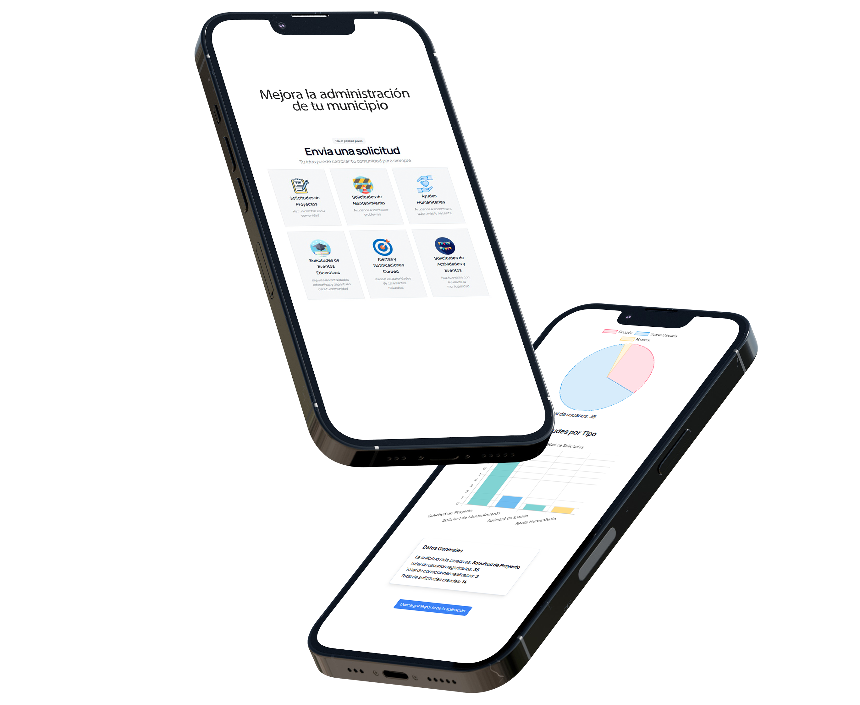 Mockup de la plataforma de Solicitudes Digitales